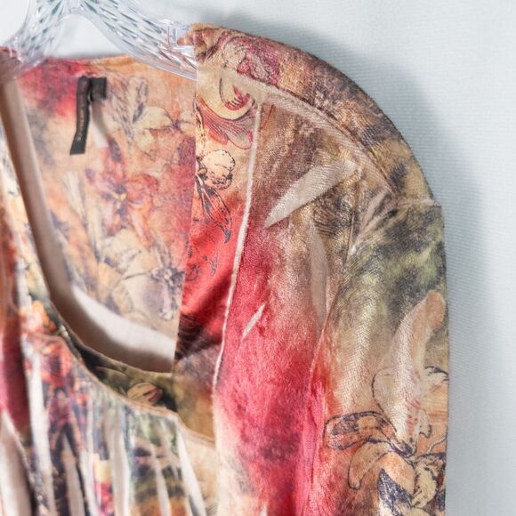 Susan Lawrence Velvet Square Neck Floral Top Womens Large Fairy Artsy Whimsigoth - Picture 6 of 13